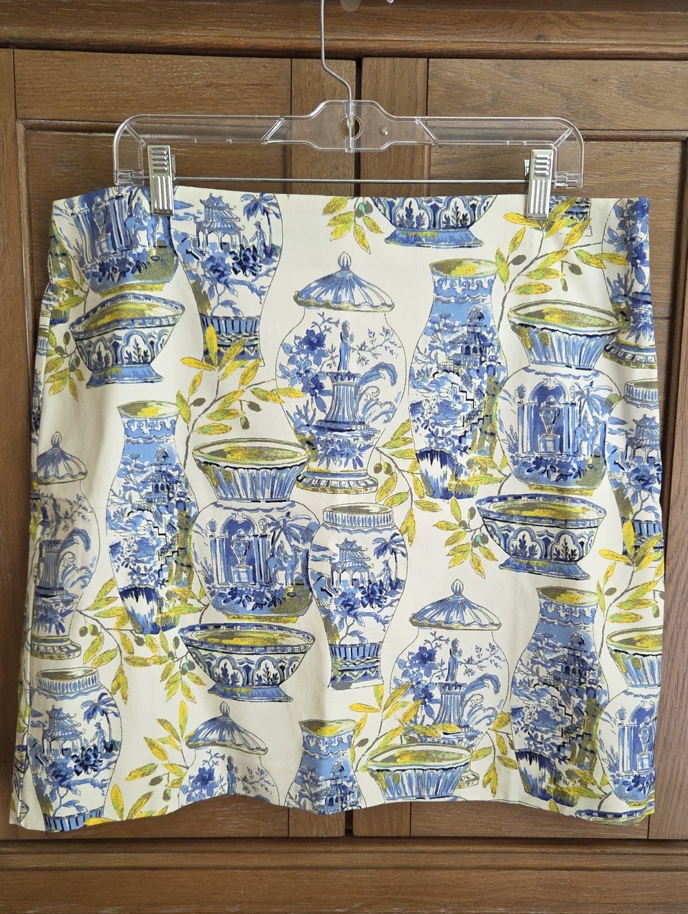 Talbots Porcelain Pottery Print A-line Skirt Size 16P